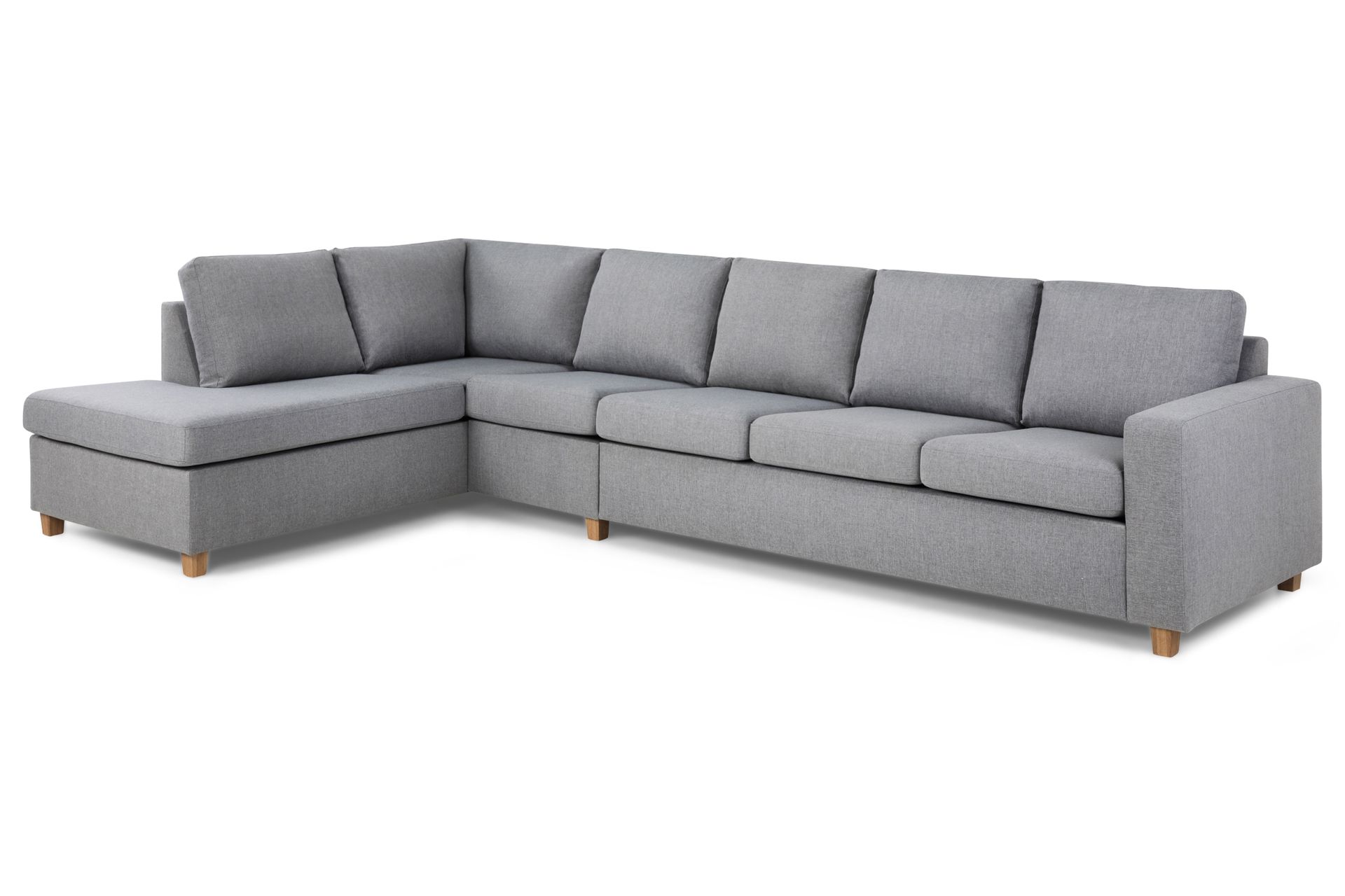 Crazy 5-personers Venstrevendt L-formet Chaiselongsofa i Stof - Grå - Møbler - Sofaer - Sofa med chaiselong