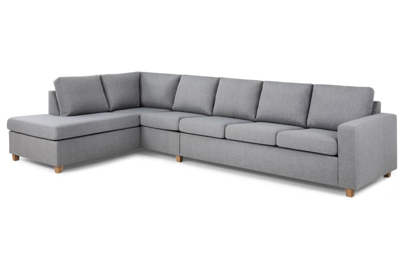 Crazy 5-personers Venstrevendt L-formet Chaiselongsofa i Stof - Grå - Møbler - Sofaer - Sofa med chaiselong