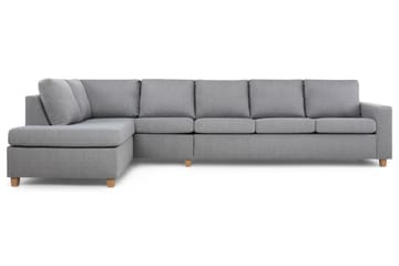 Crazy 5-personers Venstrevendt L-formet Chaiselongsofa i Stof - Grå - Møbler - Sofaer - Sofa med chaiselong