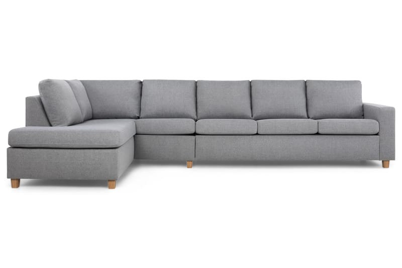Crazy 5-personers Venstrevendt L-formet Chaiselongsofa i Stof - Grå - Møbler - Sofaer - Sofa med chaiselong