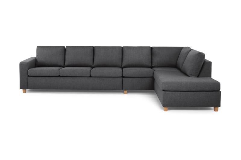 Crazy 5-personers Højrevendt L-formet Chaiselongsofa i Stof - Mørkegrå - Møbler - Sofaer - Sofa med chaiselong