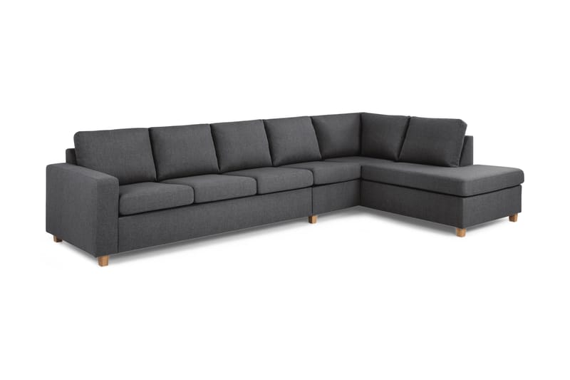 Crazy 5-personers Højrevendt L-formet Chaiselongsofa i Stof - Mørkegrå - Møbler - Sofaer - Sofa med chaiselong