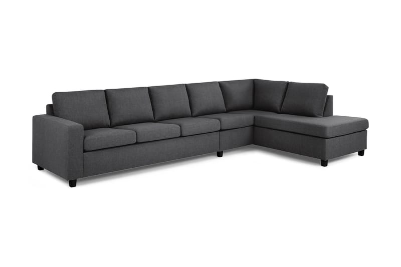 Crazy 5-personers Højrevendt L-formet Chaiselongsofa i Stof - Mørkegrå - Møbler - Sofaer - Sofa med chaiselong