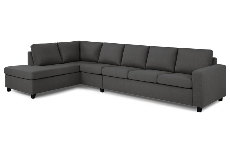 Crazy 5-personers Venstrevendt L-formet Chaiselongsofa i Stof - Mørkegrå - Møbler - Sofaer - Sofa med chaiselong