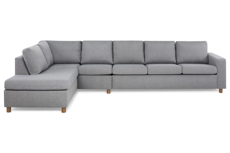 Crazy 5-personers Venstrevendt L-formet Chaiselongsofa i Stof - Grå - Møbler - Sofaer - Sofa med chaiselong