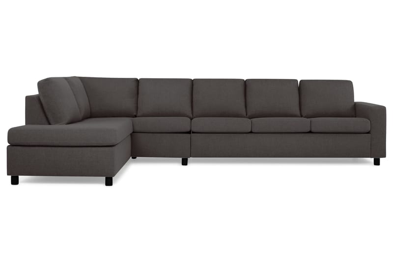 Crazy 5-personers Venstrevendt L-formet Chaiselongsofa i Stof, Mørkegrå