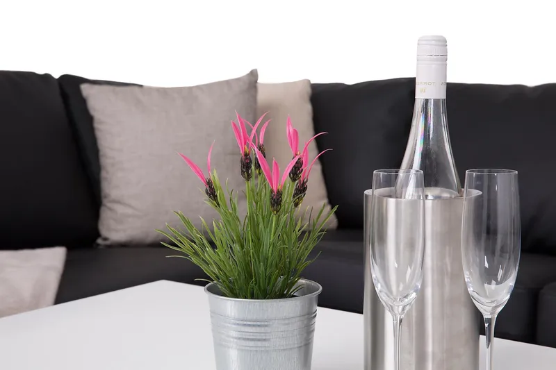 Crazy 5-personers Venstrevendt L-formet Chaiselongsofa i Kunstlæder - Sort - Møbler - Sofaer - Sofa med chaiselong - 4 personers sofa med chaiselong