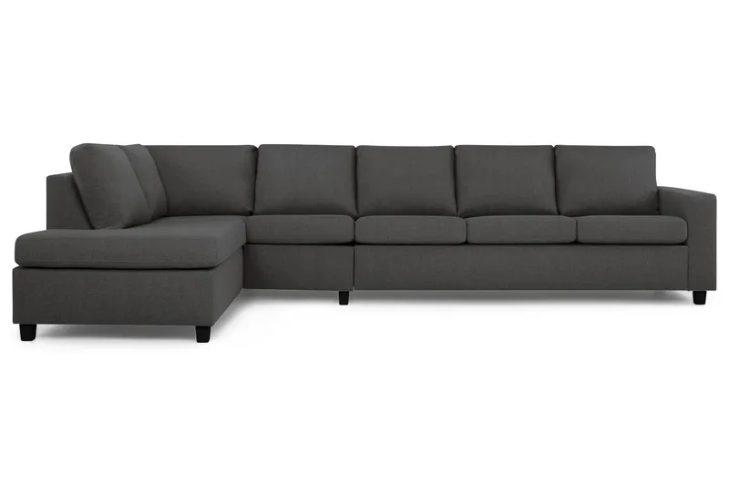Crazy 5-personers Venstrevendt L-formet Chaiselongsofa i Stof - Mørkegrå - Møbler - Sofaer - Sofa med chaiselong - 4 personers sofa med chaiselong