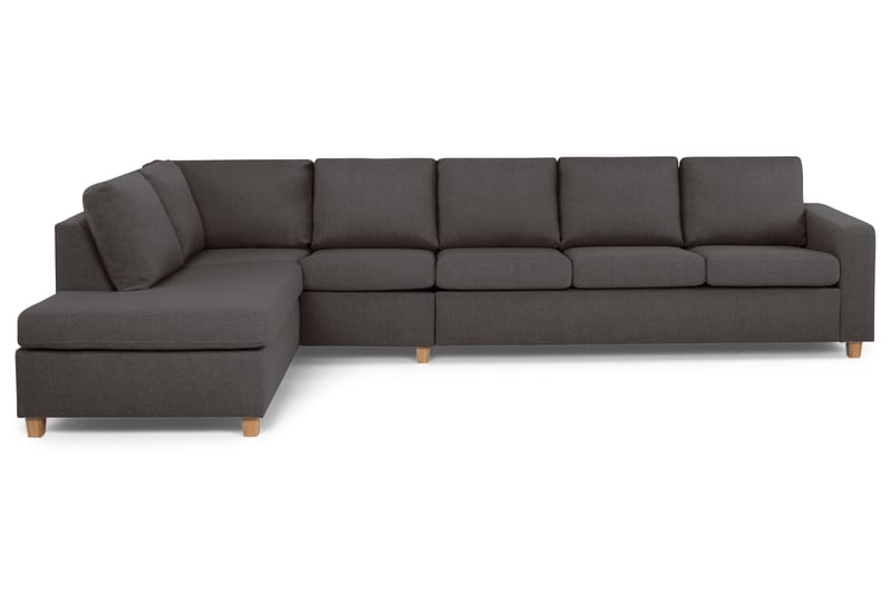 Crazy 5-personers Venstrevendt L-formet Chaiselongsofa i Stof - Mørkegrå - Møbler - Sofaer - Sofa med chaiselong