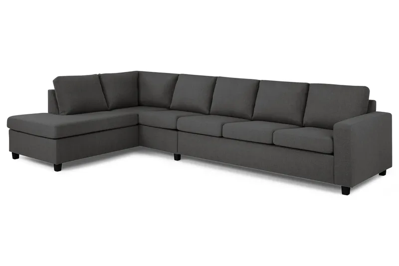 Crazy 5-personers Venstrevendt L-formet Chaiselongsofa i Stof - Mørkegrå - Møbler - Sofaer - Sofa med chaiselong - 4 personers sofa med chaiselong