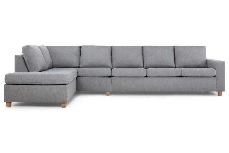 Crazy 5-personers Venstrevendt L-formet Chaiselongsofa i Stof - Grå - Møbler - Sofaer - Sofa med chaiselong - 4 personers sofa med chaiselong