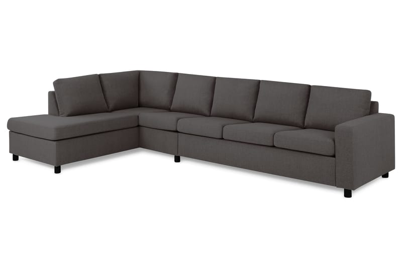 Crazy 5-personers Venstrevendt L-formet Chaiselongsofa i Stof - Mørkegrå - Møbler - Sofaer - Sofa med chaiselong