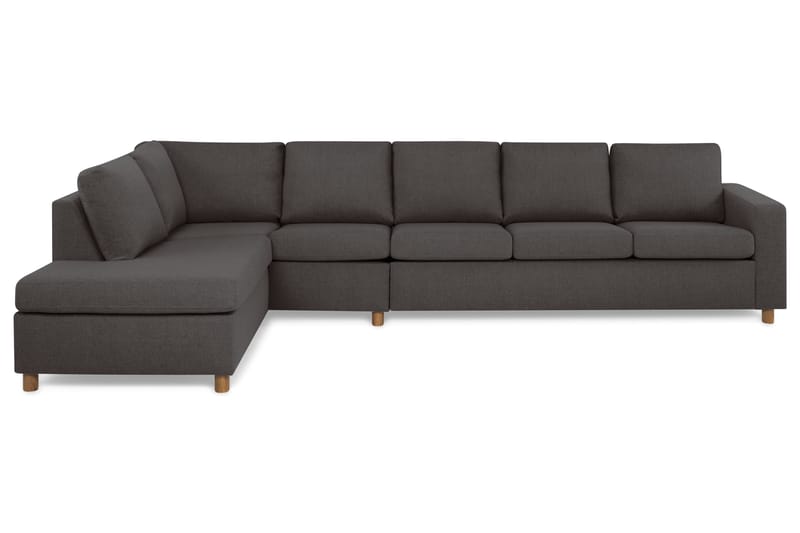Crazy 5-personers Venstrevendt L-formet Chaiselongsofa i Stof - Mørkegrå - Møbler - Sofaer - Sofa med chaiselong