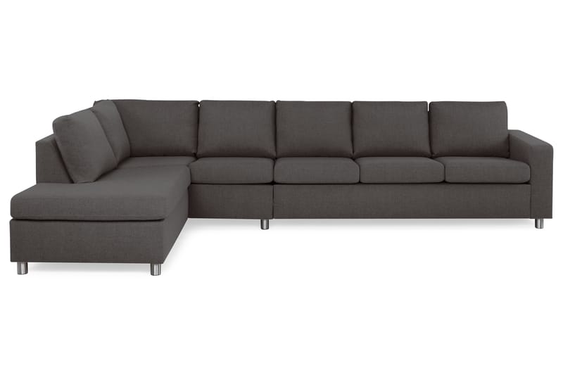 Crazy 5-personers Venstrevendt L-formet Chaiselongsofa i Stof - Mørkegrå - Møbler - Sofaer - Sofa med chaiselong