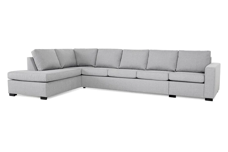 Crazy 5-personers Venstrevendt L-formet Chaiselongsofa i Stof - Grå - Møbler - Sofaer - Sofa med chaiselong - 4 personers sofa med chaiselong