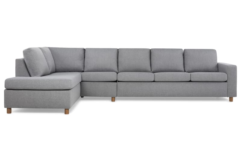Crazy 5-personers Venstrevendt L-formet Chaiselongsofa i Stof - Grå - Møbler - Sofaer - Sofa med chaiselong