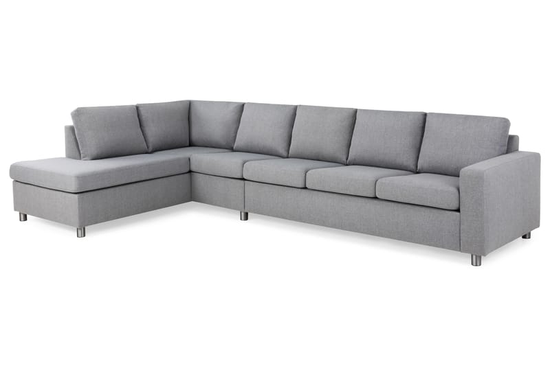 Crazy 5-personers Venstrevendt L-formet Chaiselongsofa i Stof - Grå - Møbler - Sofaer - Sofa med chaiselong