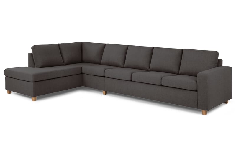 Crazy 5-personers Venstrevendt L-formet Chaiselongsofa i Stof - Mørkegrå - Møbler - Sofaer - Sofa med chaiselong