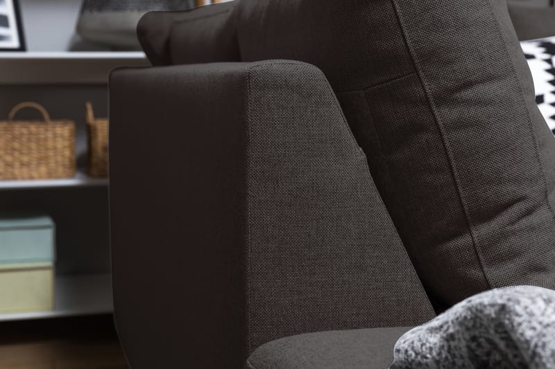 Crazy 5-personers Venstrevendt L-formet Chaiselongsofa i Stof - Mørkegrå - Møbler - Sofaer - Sofa med chaiselong