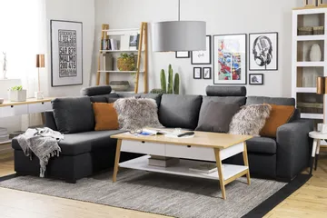 Crazy Limited Edition 4-personers Venstrevendt L-formet Chaiselongsofa i Stof - Mørkegrå - Møbler - Sofaer - Sofa med chaiselong