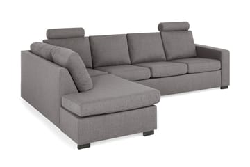 Crazy Limited Edition 4-personers Venstrevendt L-formet Dyb Chaiselongsofa i Stof - Grå - Møbler - Sofaer - Sofa med chaiselong - 4 personers sofa med chaiselong