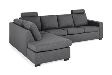 Crazy Limited Edition 4-personers Venstrevendt L-formet Chaiselongsofa i Stof - Mørkegrå - Møbler - Sofaer - Sofa med chaiselong