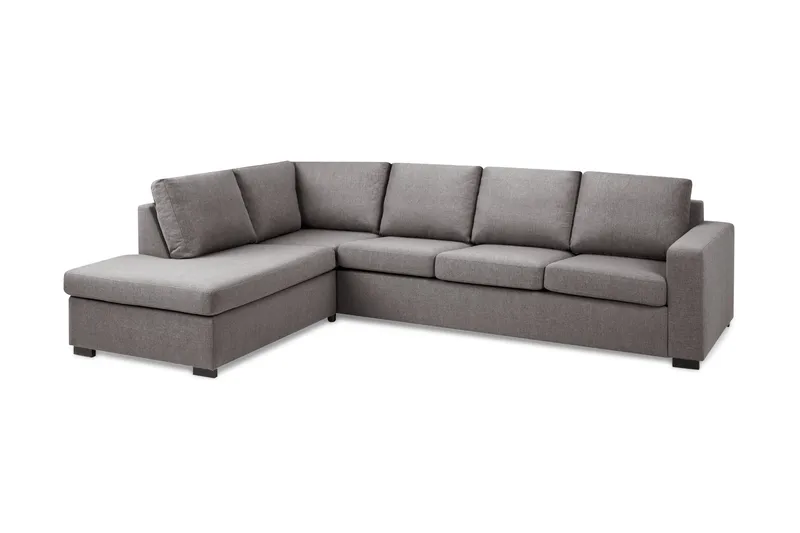Crazy Limited Edition 4-personers Venstrevendt L-formet Dyb Chaiselongsofa i Stof, Grå