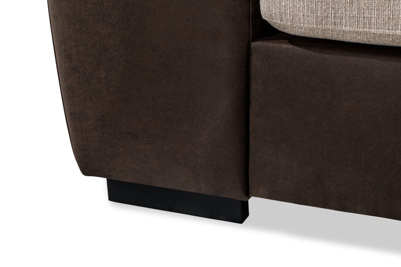 Cuba 4-personers Højrevendt L-formet Chaiselongsofa i Kunstlæder/Stof - Brun / Beige - Møbler - Sofaer - Sofa med chaiselong