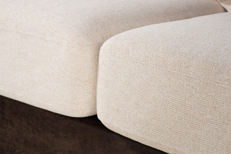 Cuba 4-personers Venstrevendt L-formet Chaiselongsofa i Kunstlæder/Stof inkl. Kuvertpuder - Brun / Beige - Møbler - Sofaer - Sofa med chaiselong