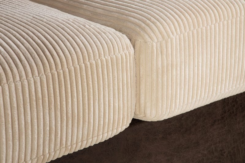 Cuba 4-personers Højrevendt L-formet Chaiselongsofa i Manchester/Kunstlæder inkl. Kuvertpuder - Brun / Beige - Møbler - Sofaer - Sofa med chaiselong