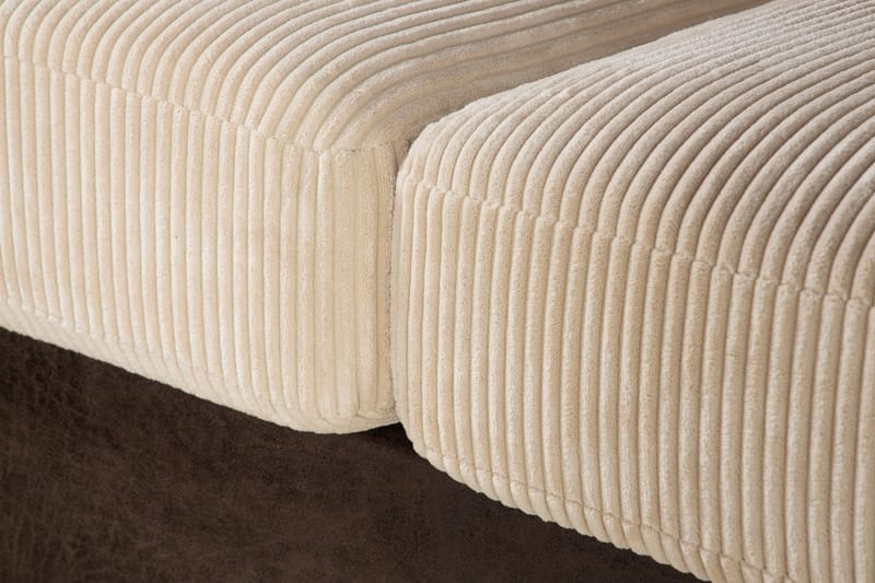 Cuba 4-personers Venstrevendt L-formet Chaiselongsofa i Manchester/Kunstlæder inkl. Kuvertpuder - Brun / Beige - Møbler - Sofaer - Sofa med chaiselong