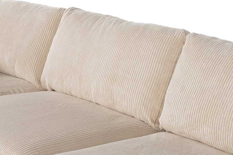 Cuba 4-personers Venstrevendt L-formet Chaiselongsofa i Manchester/Kunstlæder - Brun / Beige - Møbler - Sofaer - Sofa med chaiselong