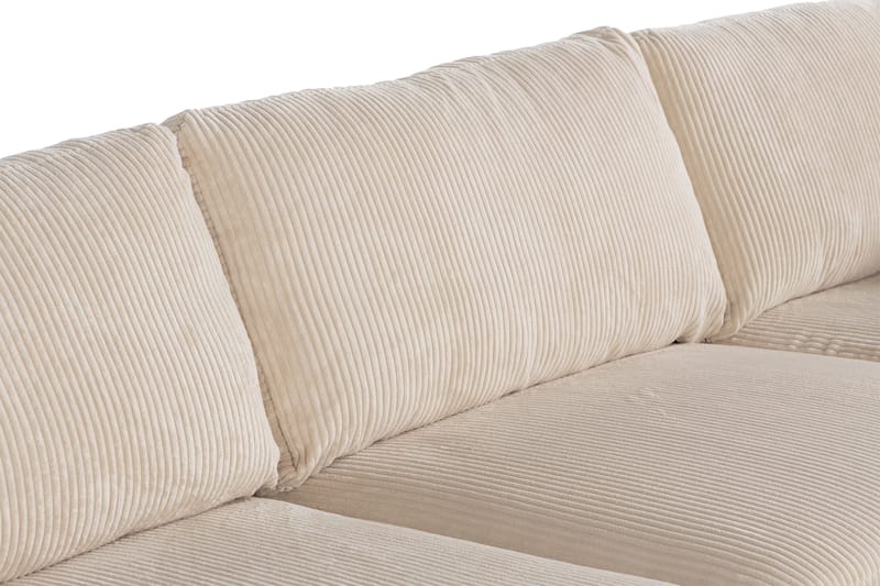 Cuba 4-personers Højrevendt L-formet Chaiselongsofa i Manchester/Kunstlæder - Brun / Beige - Møbler - Sofaer - Sofa med chaiselong
