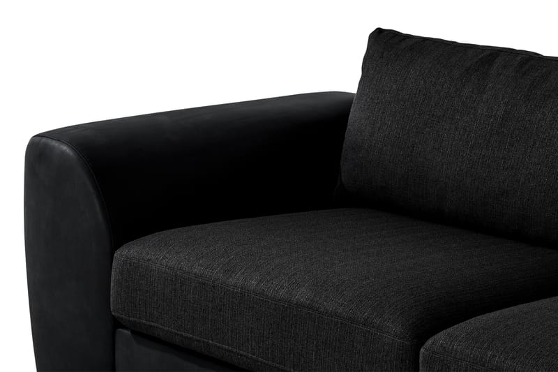 Cuba 4-personers Højrevendt L-formet Chaiselongsofa i Kunstlæder/Stof - Grå / Sort - Møbler - Sofaer - Sofa med chaiselong
