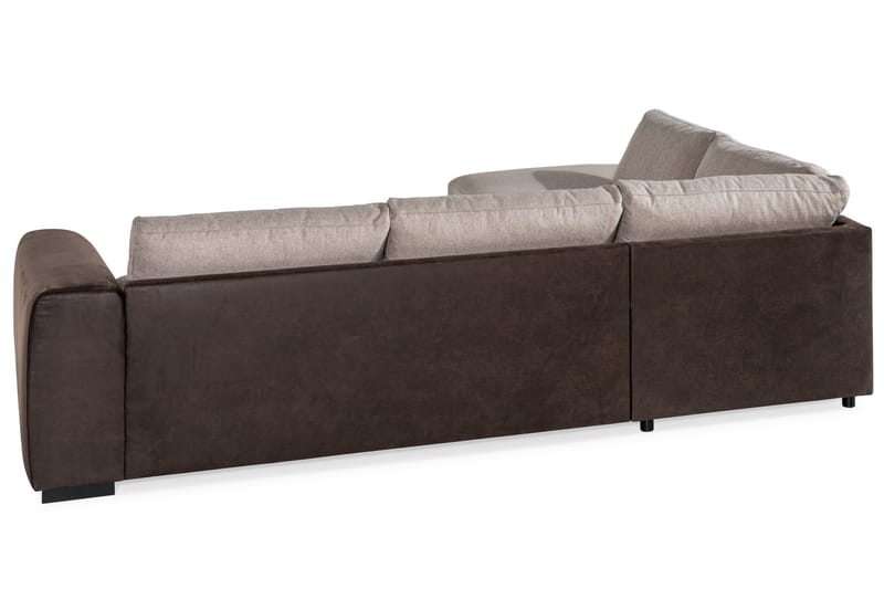 Cuba 4-personers Venstrevendt L-formet Chaiselongsofa i Kunstlæder/Stof - Brun / Beige - Møbler - Sofaer - Sofa med chaiselong