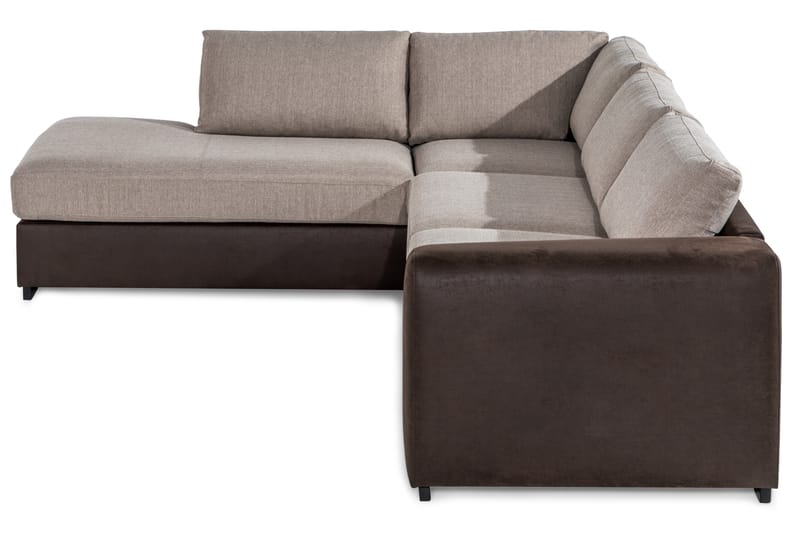 Cuba 4-personers Venstrevendt L-formet Chaiselongsofa i Kunstlæder/Stof - Brun / Beige - Møbler - Sofaer - Sofa med chaiselong