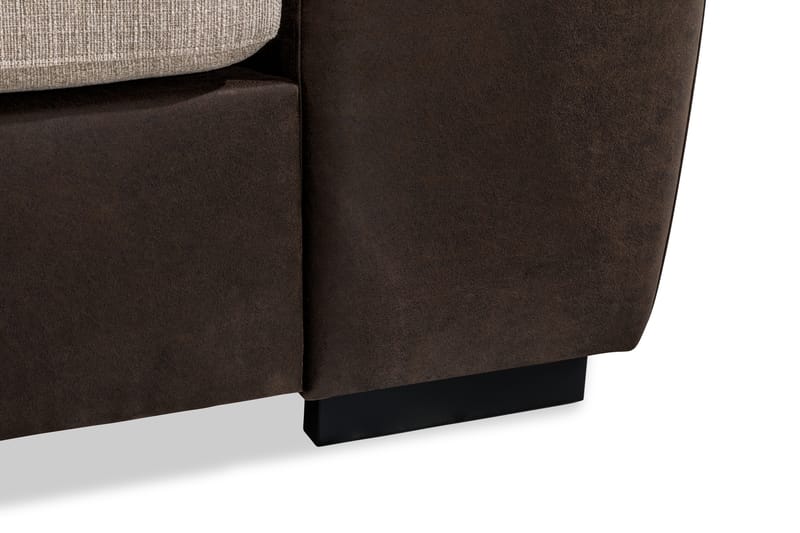 Cuba 4-personers Venstrevendt L-formet Chaiselongsofa i Kunstlæder/Stof - Brun / Beige - Møbler - Sofaer - Sofa med chaiselong