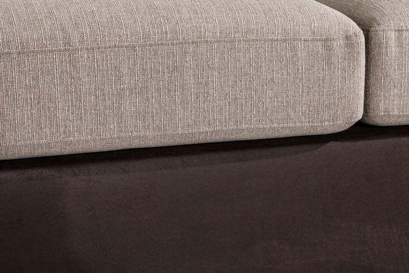 Cuba 4-personers Venstrevendt L-formet Chaiselongsofa i Kunstlæder/Stof - Brun / Beige - Møbler - Sofaer - Sofa med chaiselong