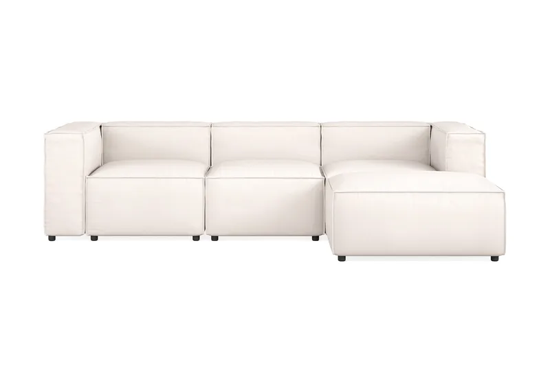Cubo 4-personers Vendbar L-formet Dyb Modulsofa med Divan i Stof - Hvid - Møbler - Sofaer - Sofa med chaiselong - 3 personers sofa med chaiselong