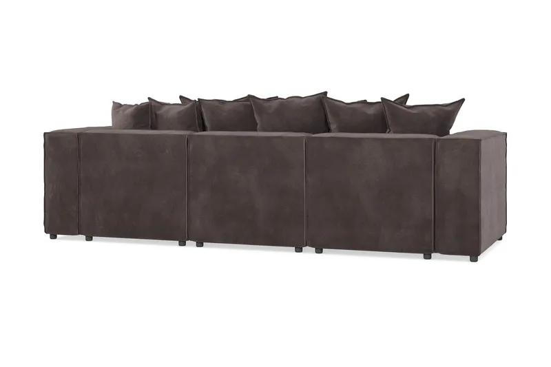 Cubo 4-personers Vendbar L-formet Dyb Modulsofa med Divan i Fløjl - Mørkegrå - Møbler - Sofaer - Sofa med chaiselong - 3 personers sofa med chaiselong