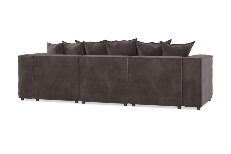 Cubo 4-personers Vendbar L-formet Dyb Modulsofa med Divan i Fløjl - Mørkegrå - Møbler - Sofaer - Sofa med chaiselong - 3 personers sofa med chaiselong