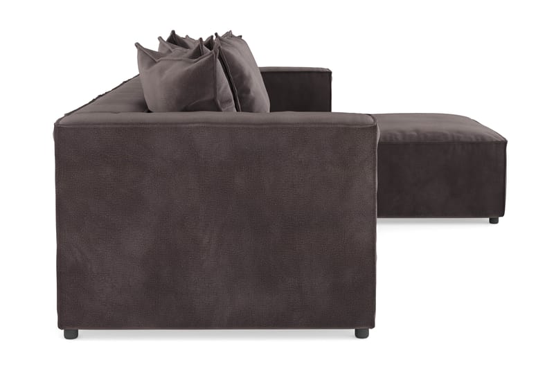Cubo 4-personers Vendbar L-formet Dyb Modulsofa med Divan i Fløjl - Mørkegrå - Møbler - Sofaer - Sofa med chaiselong