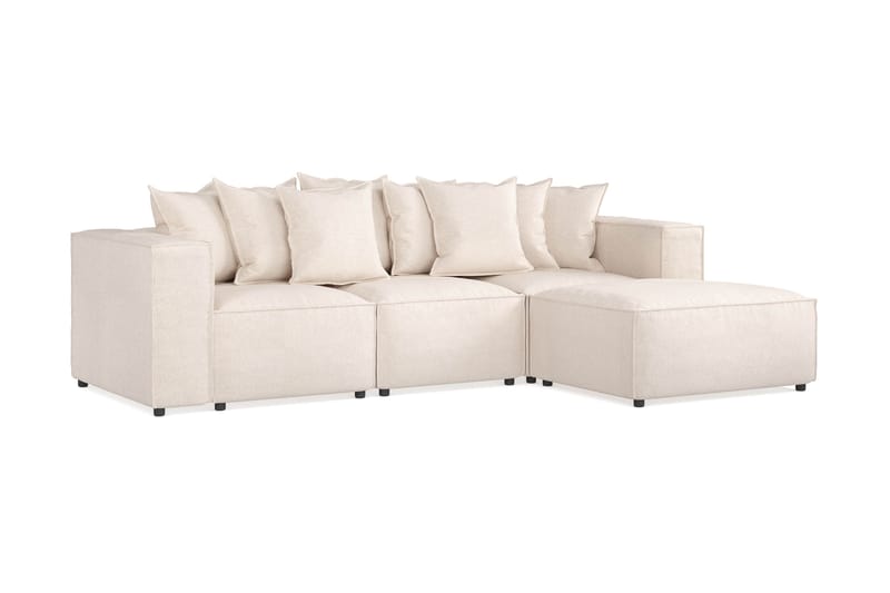 Cubo 4-personers Dyb Modulsofa med Divan i Stof - Beige - Møbler - Sofaer - Sofa med chaiselong