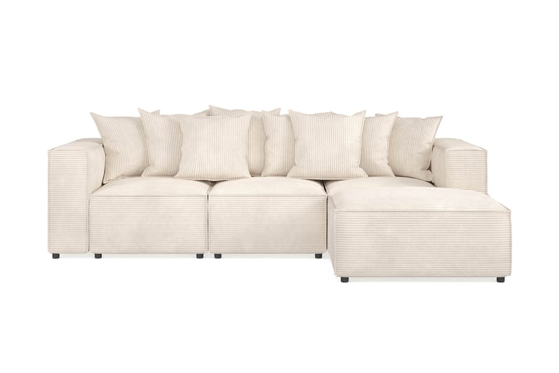 Cubo 4-personers Vendbar L-formet Dyb Modulsofa med Divan i Manchester - Beige - Møbler - Sofaer - Sofa med chaiselong