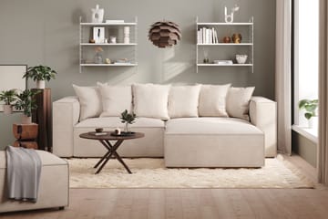 Cubo 4-personers L-formet Dyb Modulsofa med Divan i Manchester - Beige - Møbler - Sofaer - Sofa med chaiselong