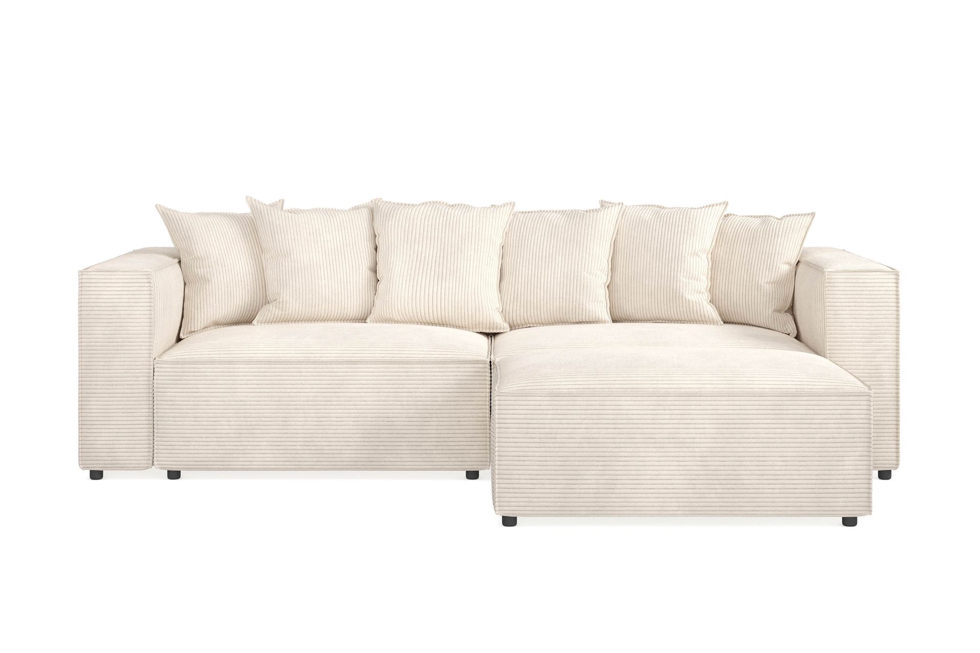 Cubo 4-personers L-formet Dyb Modulsofa med Divan i Manchester - Beige - Møbler - Sofaer - Sofa med chaiselong