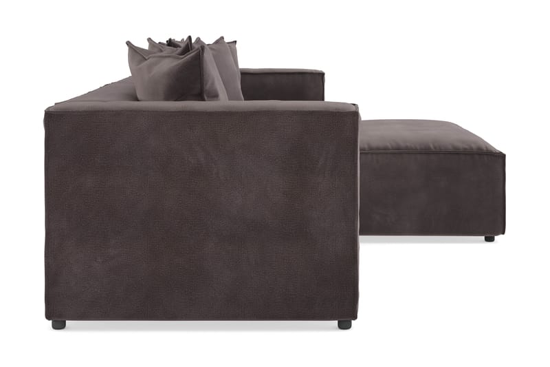 Cubo 4-personers L-formet Dyb Modulsofa med Divan i Fløjl - Mørkegrå - Møbler - Sofaer - Sofa med chaiselong
