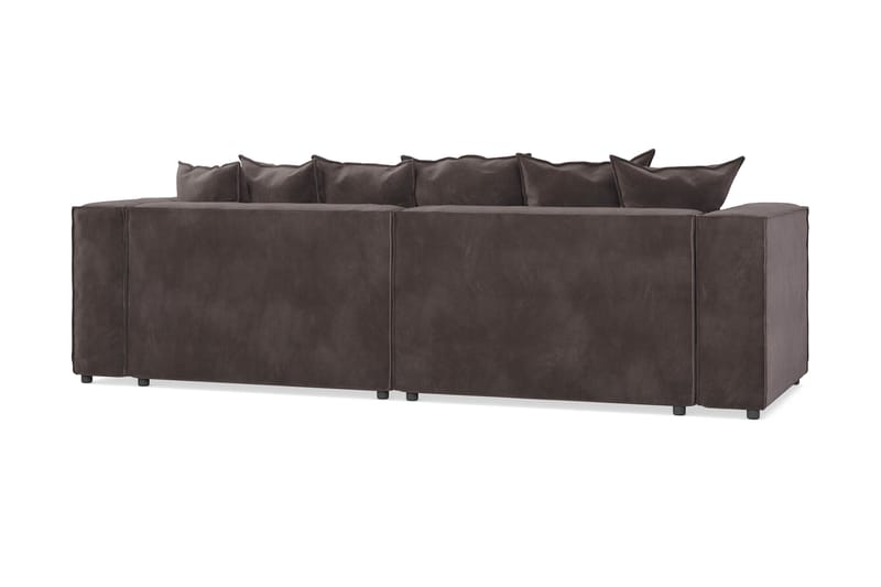 Cubo 4-personers L-formet Dyb Modulsofa med Divan i Fløjl - Mørkegrå - Møbler - Sofaer - Sofa med chaiselong