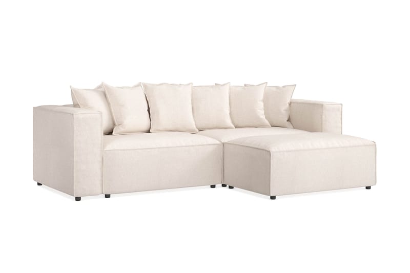 Cubo 4-personers L-formet Dyb Modulsofa med Divan i Stof - Beige - Møbler - Sofaer - Sofa med chaiselong