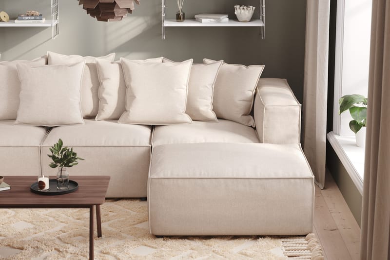 Cubo 4-personers Dyb Modulsofa med Divan i Stof - Beige - Møbler - Sofaer - Sofa med chaiselong - 3 personers sofa med chaiselong